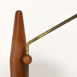Lampe murale danoise réglable en teck et laiton du milieu du siècle, 1958