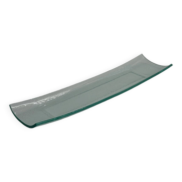Vintage elongated service platter in collapsed glass