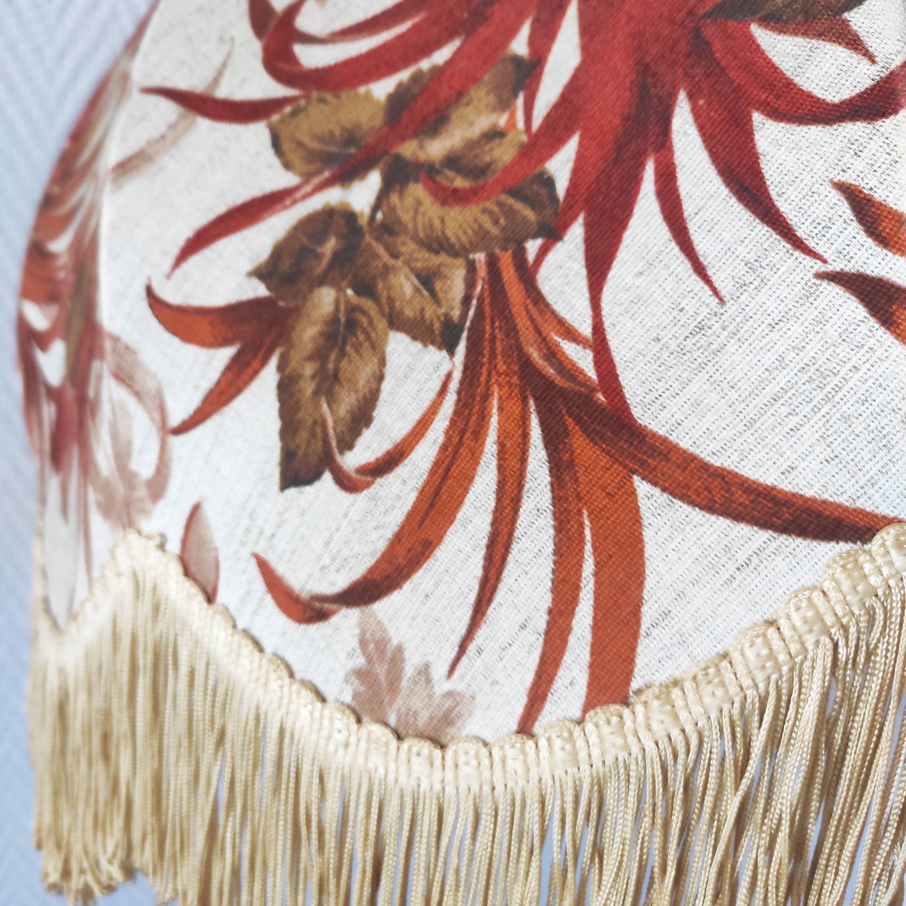 Vintage fabric lampshade large volume