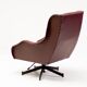 Italian reclining chaise longue from the 1950s in oxblood Naugahyde.