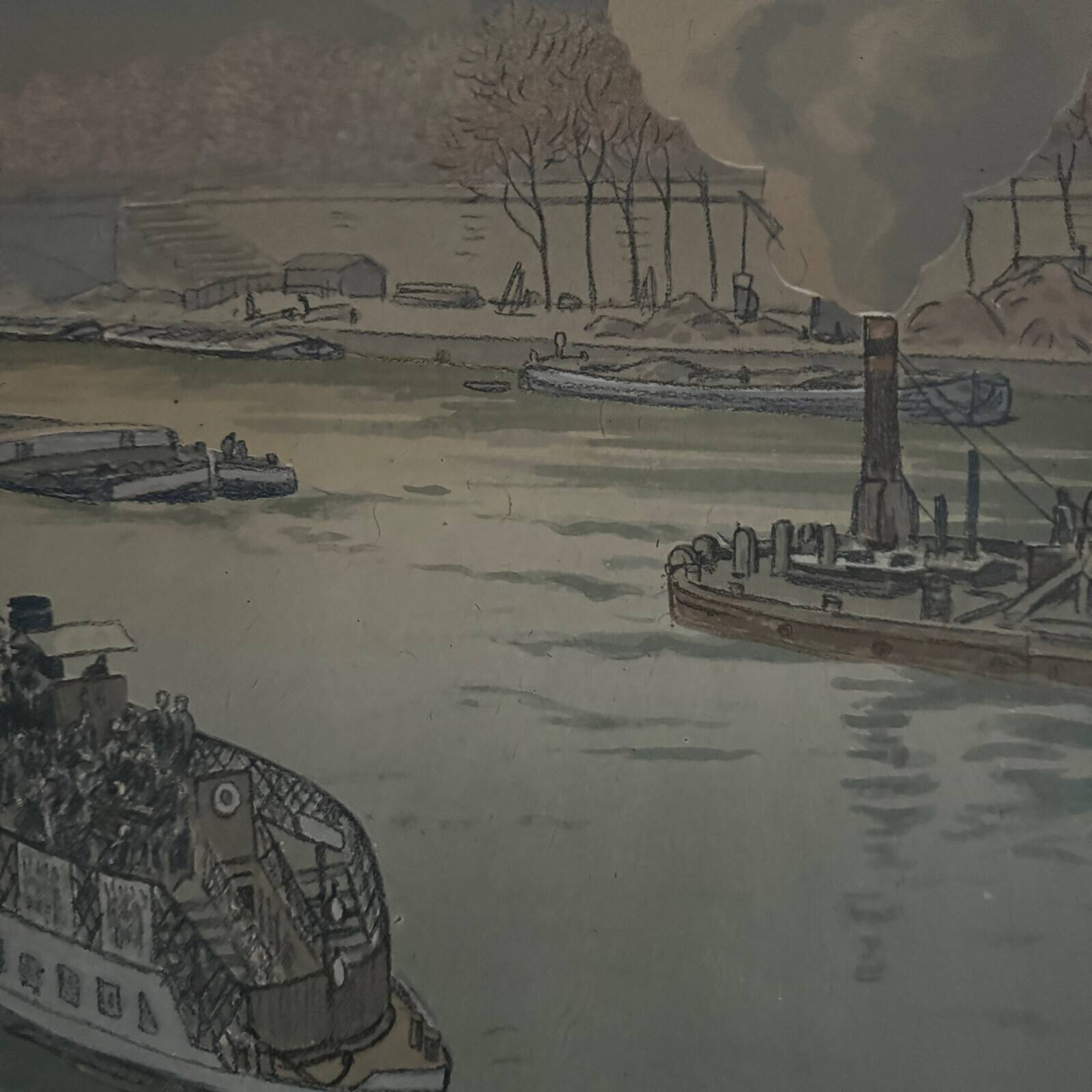 Lithograph on Chinese paper by Henri Rivière The Trocadéro