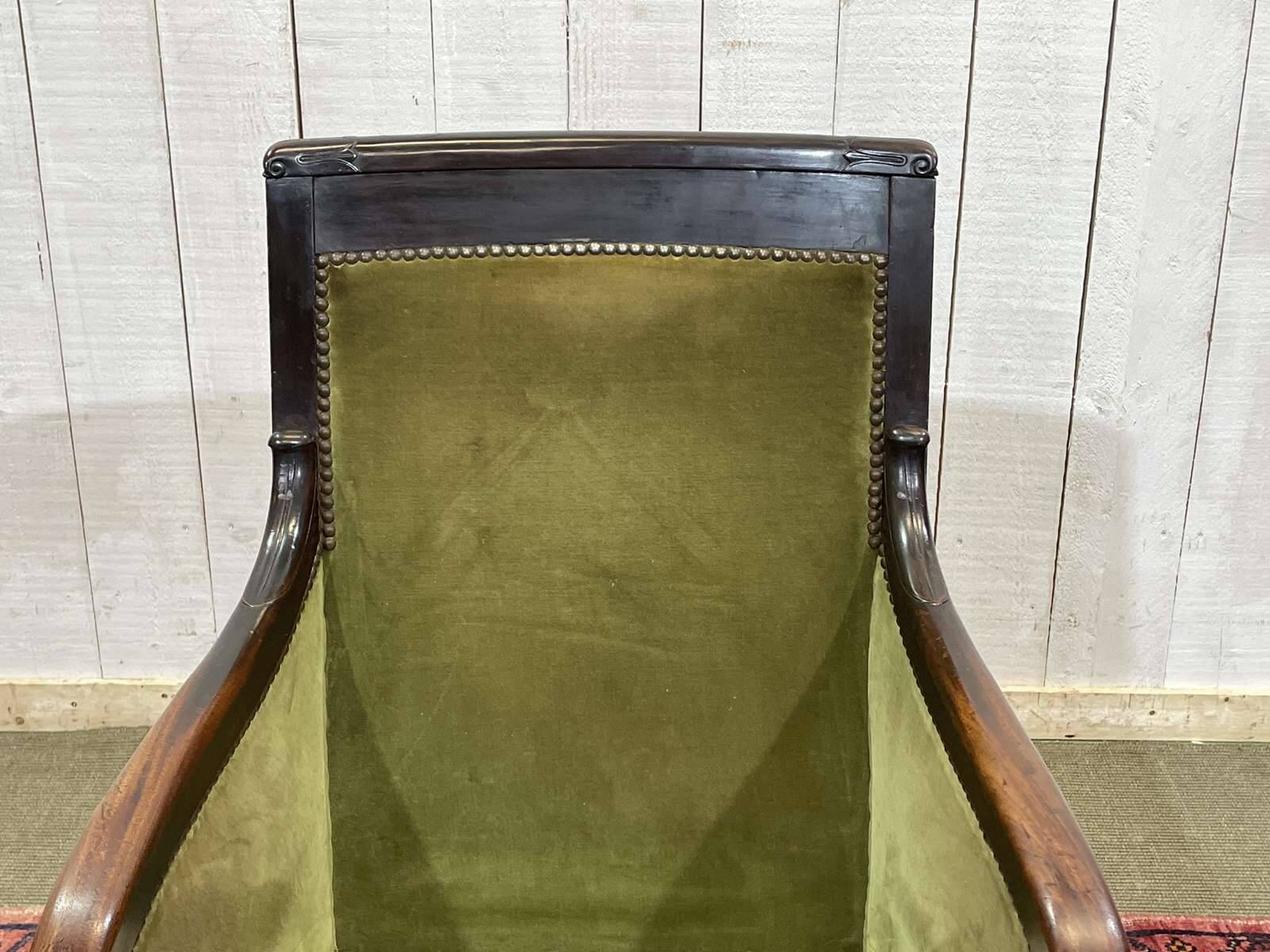 19th-century bergère in mahogany