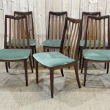Suite of 6 chairs of the brand GPlan of the 70s in teak
