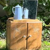 Table de chevet en bois deux portes