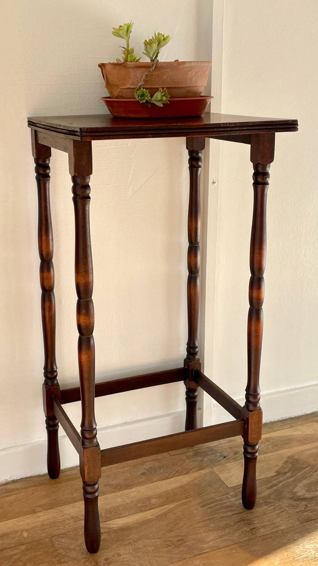Turned Wood Style Bedside Table