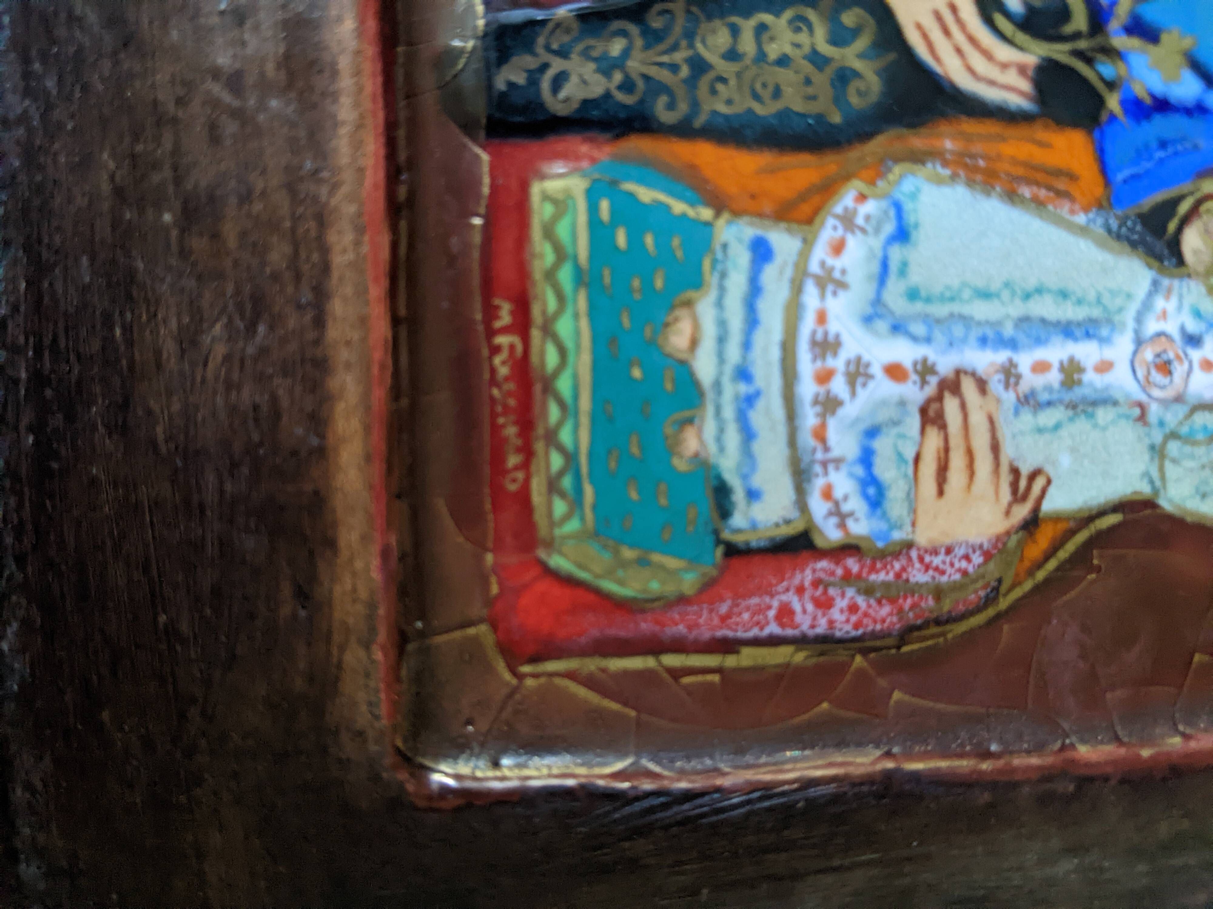 Glazed ceramic plaque of the Virgin and Child