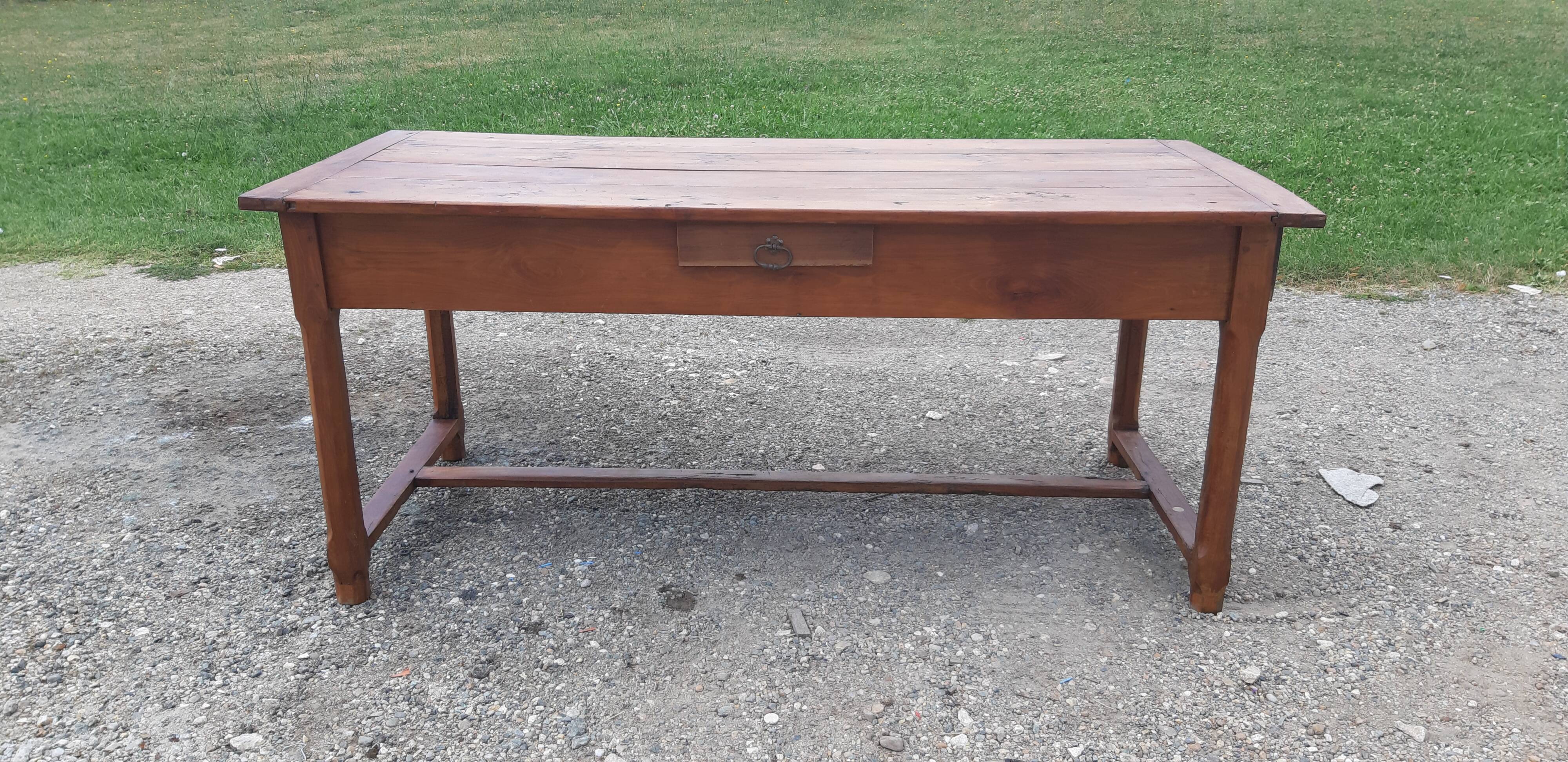 Table de ferme campagnarde 19 ème en merisier
