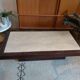 Coffee table 70s and wood and travertine