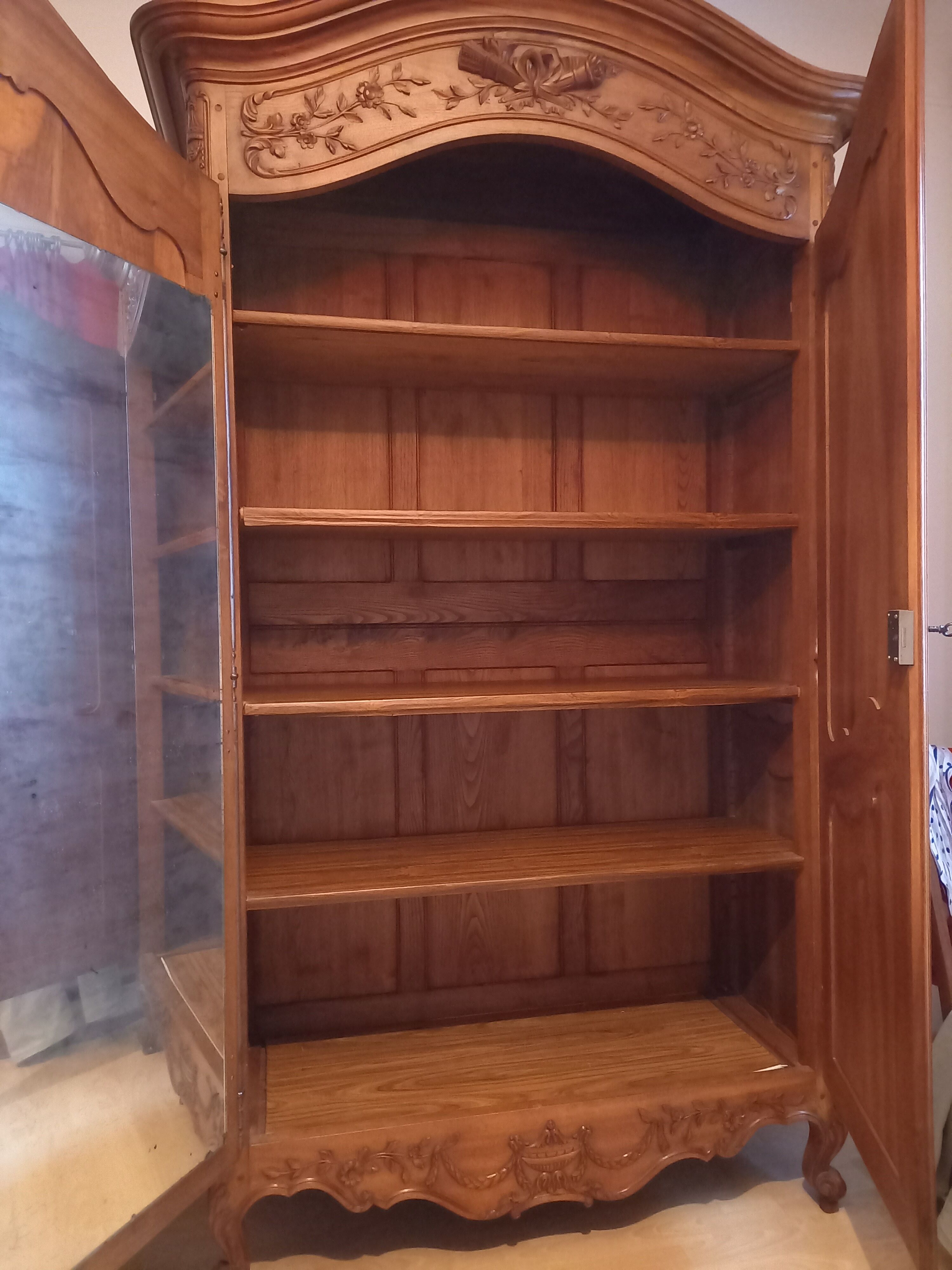 Old provencal walnut wardrobe