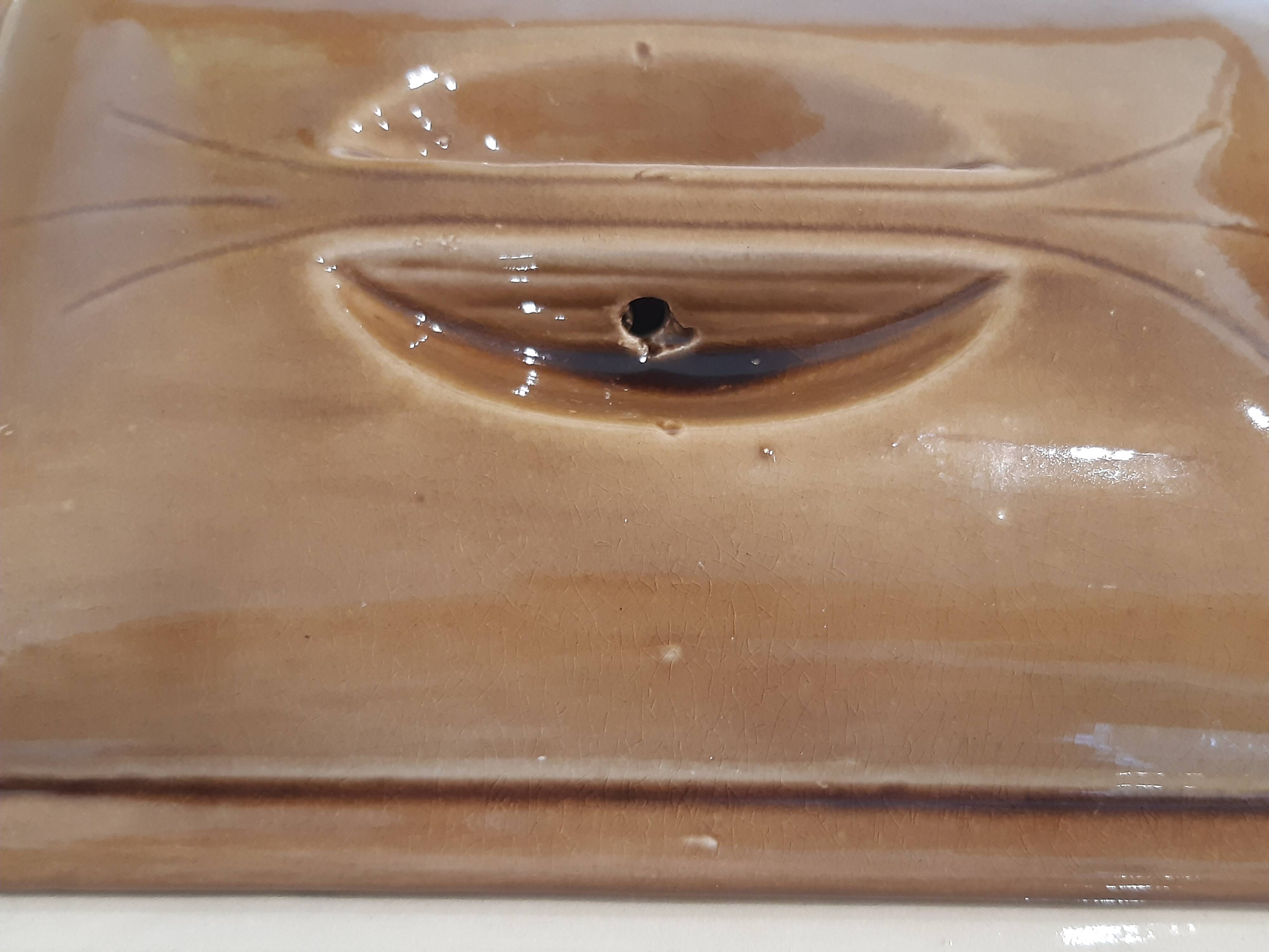 Glazed earthenware casserole pot