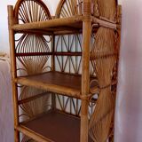 Vintage library in rattan peacock