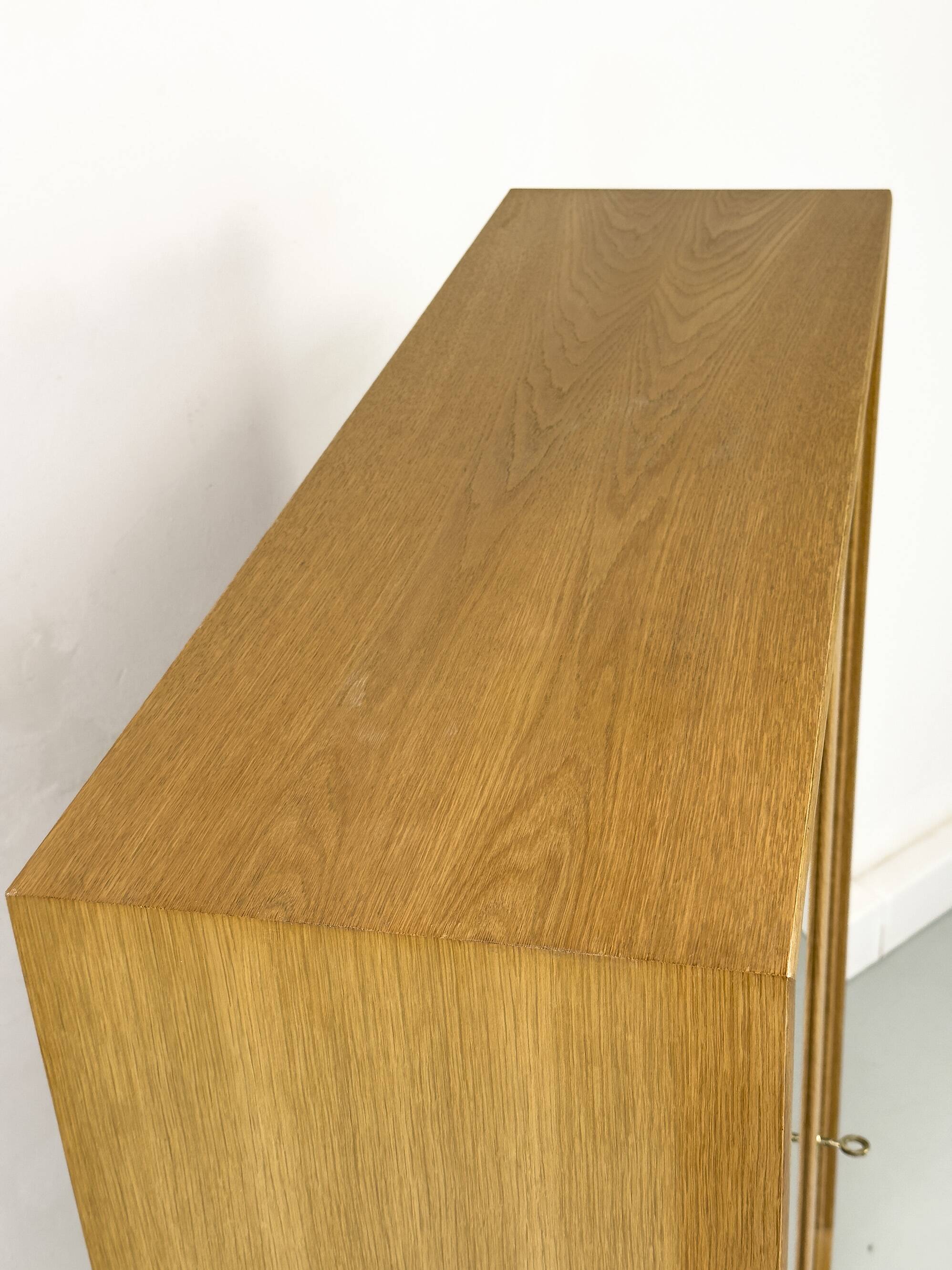 Mid Century Display Case in light oak by WK Möbel, 1970s