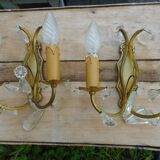 Pair of gold metal sconces
