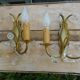 Pair of gold metal sconces