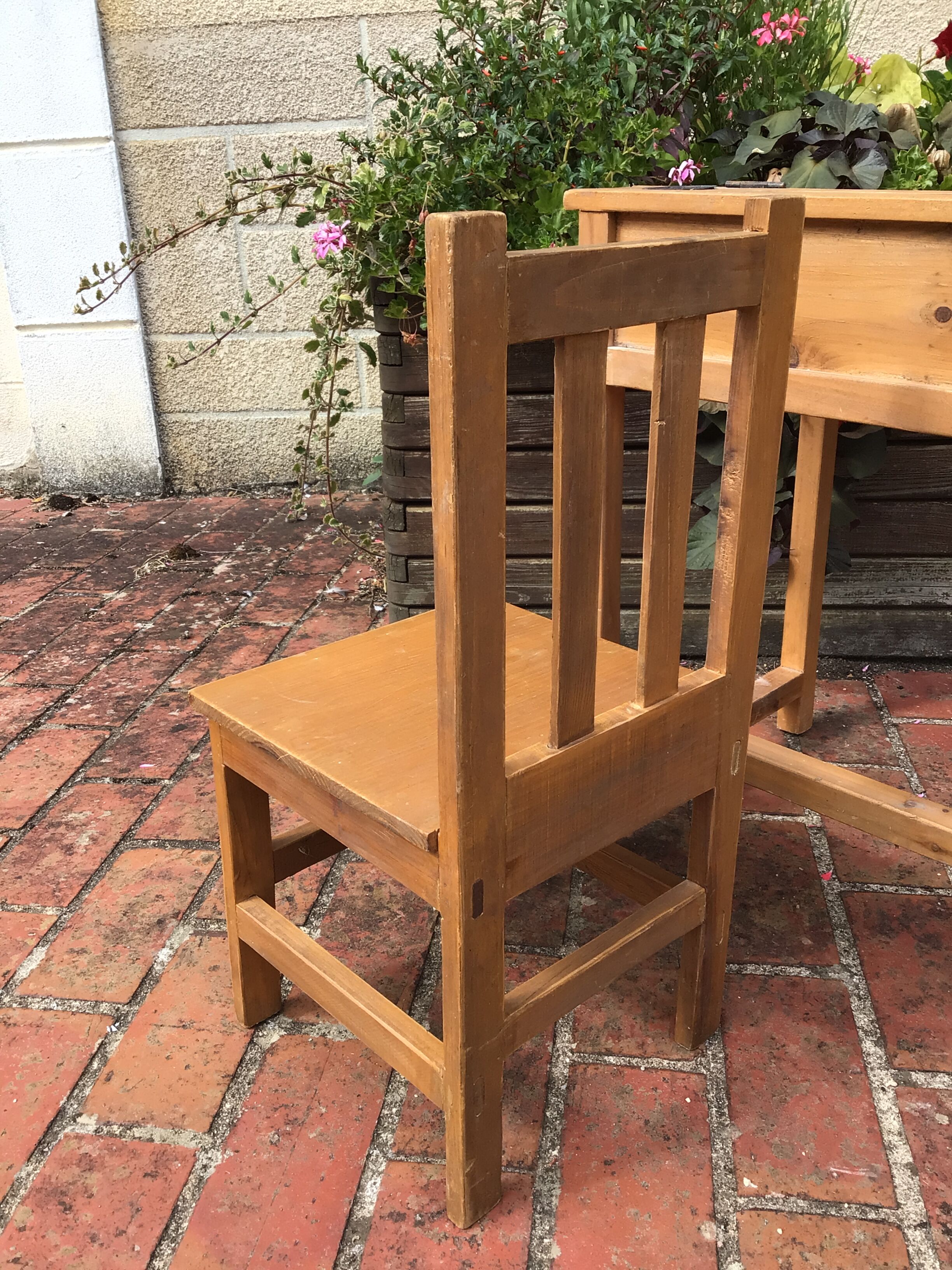 School desk with wooden chair
