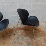 Pair armchair leather years 80