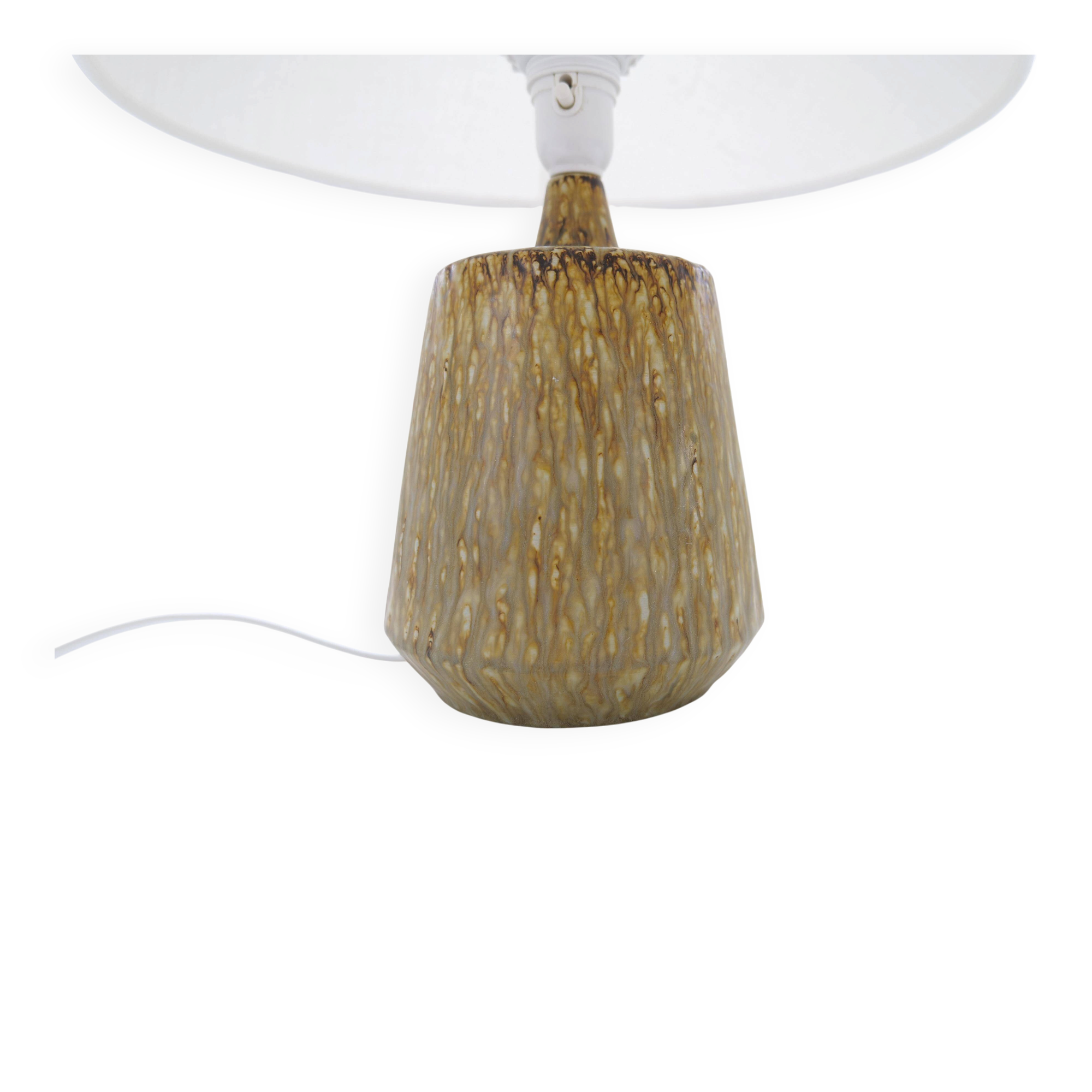 Mid-century ceramic table lamp in earth tones by Gunnar Nylund, Rörstrand, Sweden.