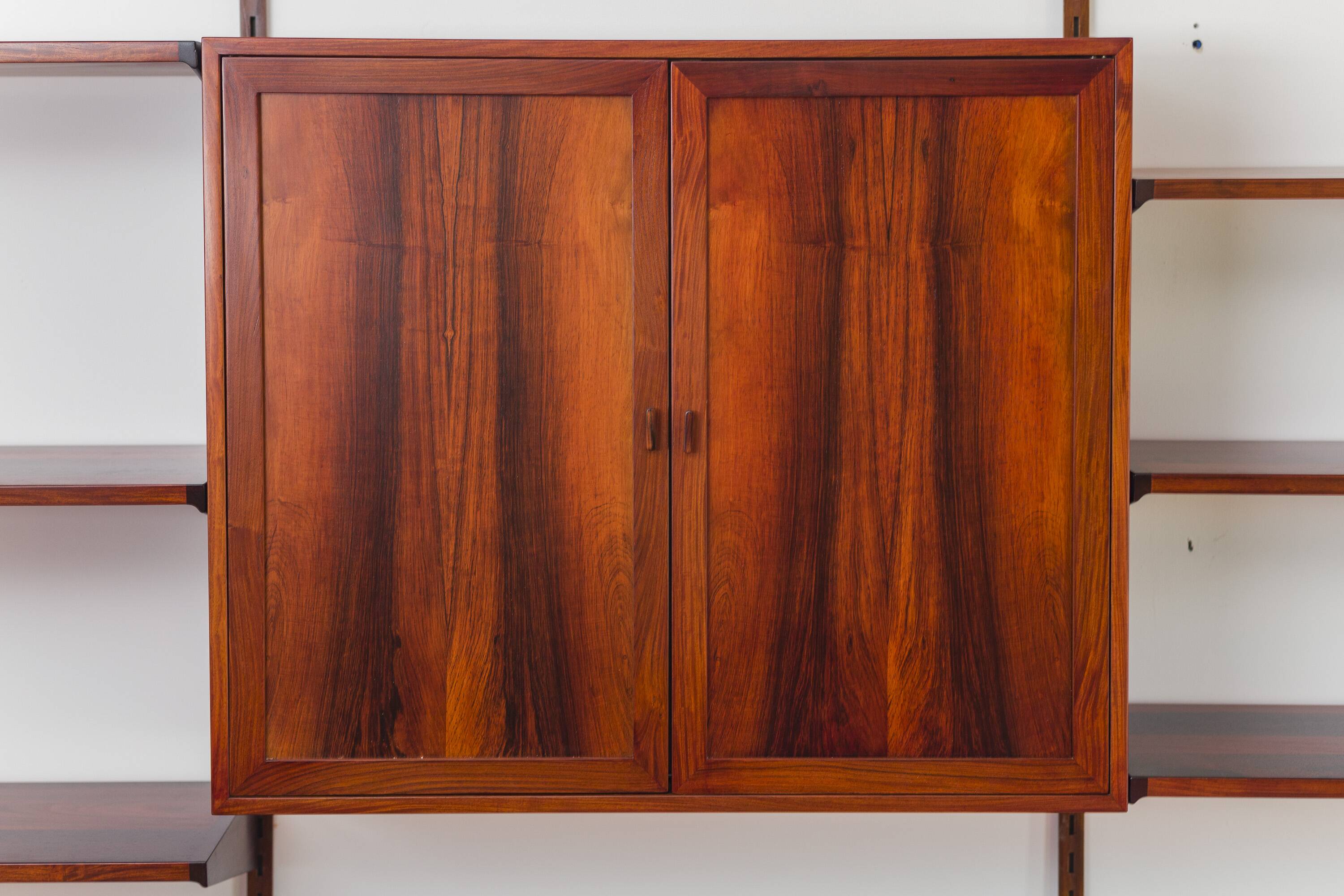 Rosewood Modular Wall Unit by Kai Kristiansen for FM Møbler, 1960s
