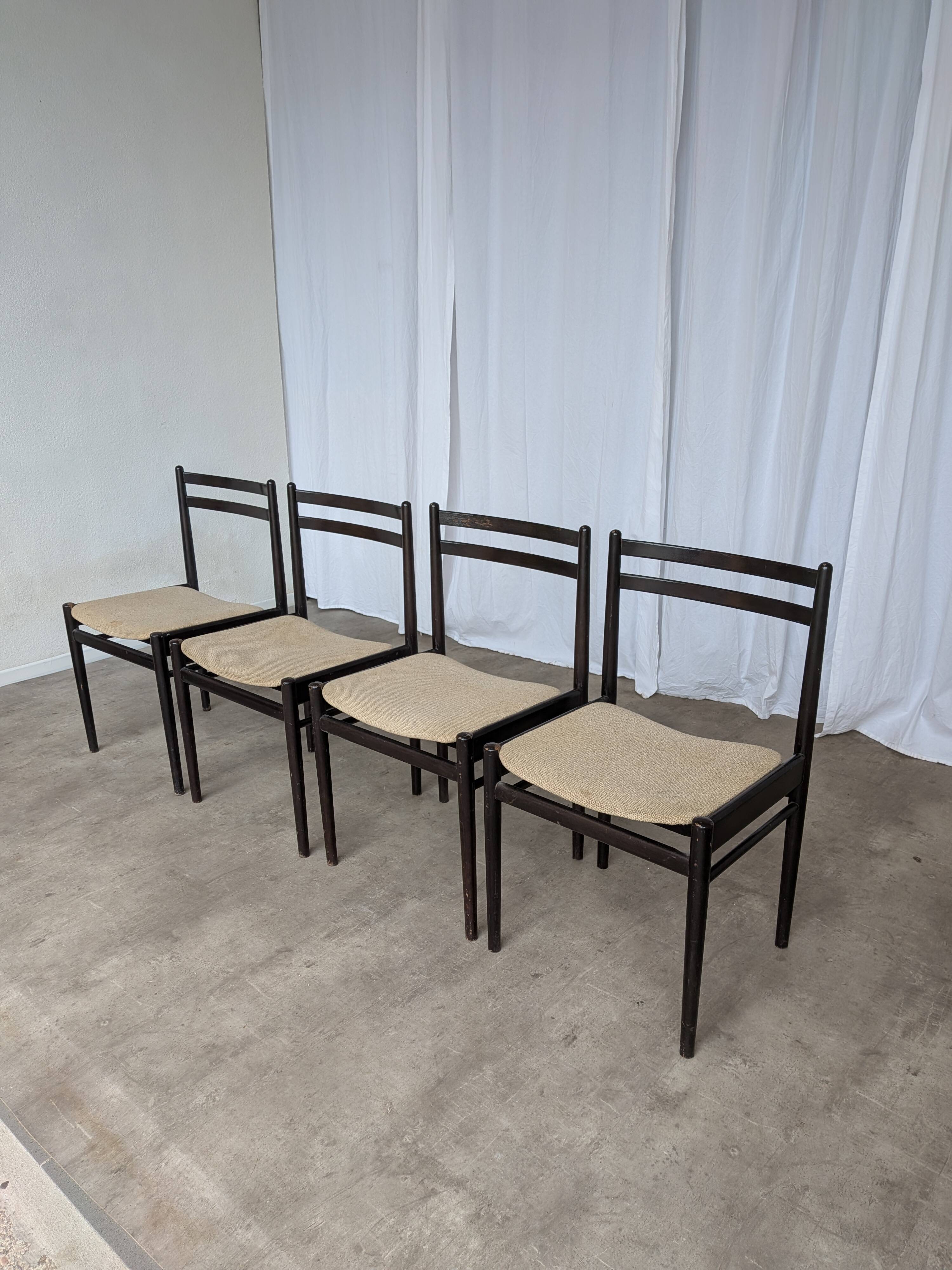 Set of 4 Stol Kamnik Dining Chair: Vintage Scandinavian Beech Wood, Yugosla
