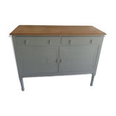 Buffet vintage green grey finish waxed