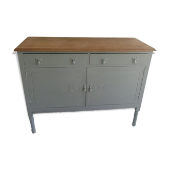 Buffet vintage green grey finish waxed