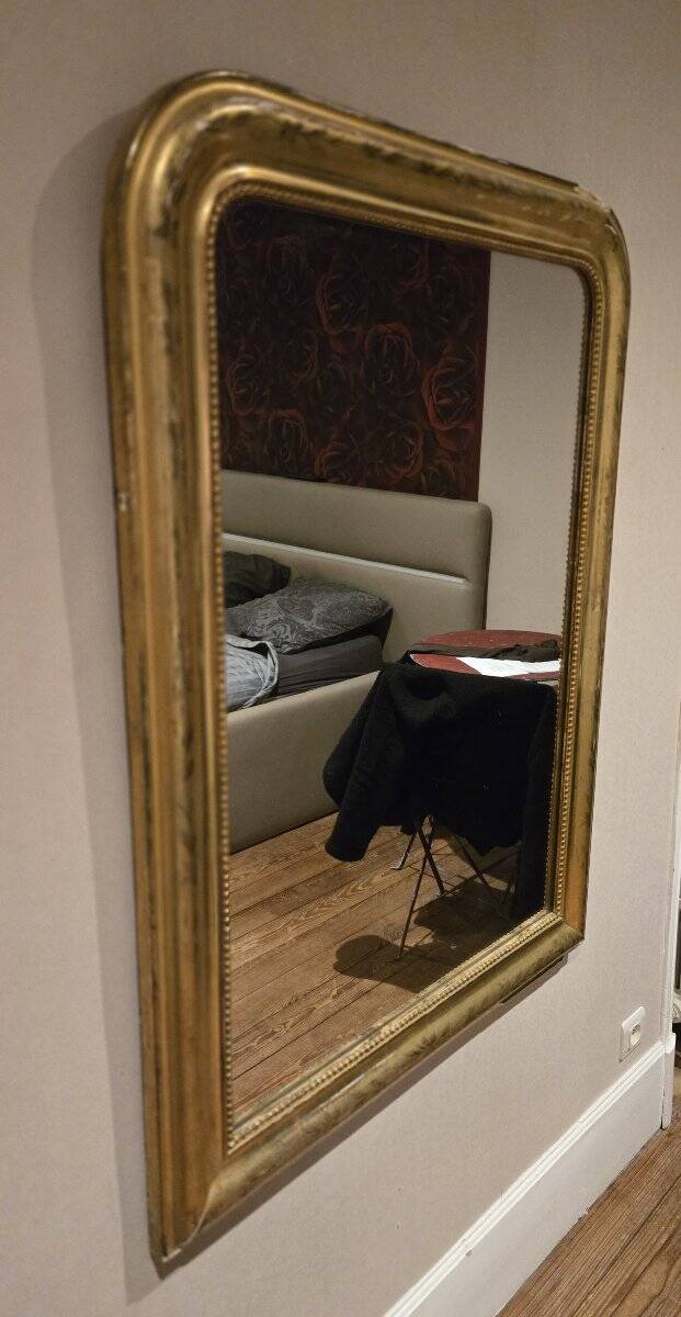 Louis Philippe period mirror in gilded wood