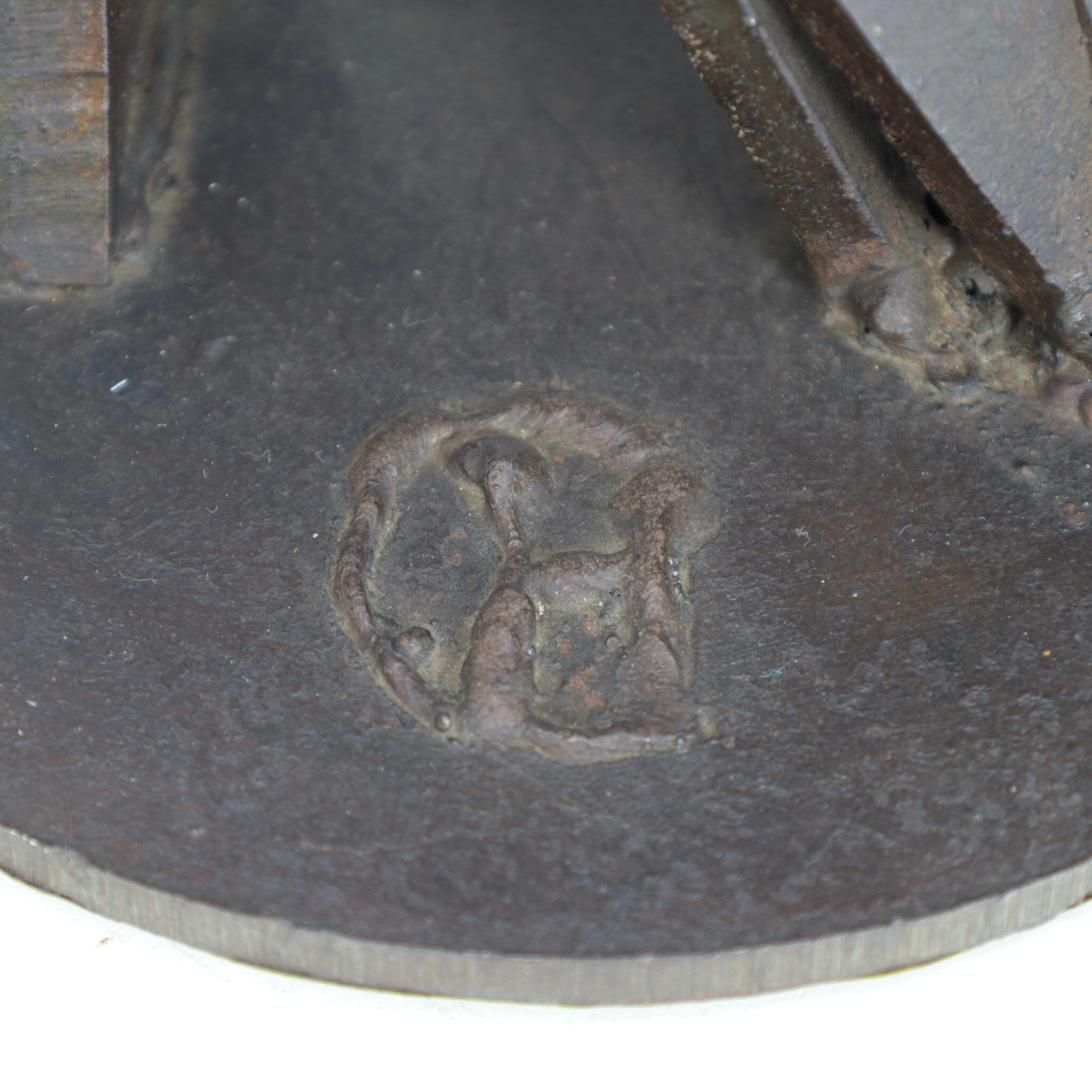 Brutalist abstract iron sculpture, signed CH, Netherlands, 1960s