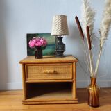 Rattan bedside table