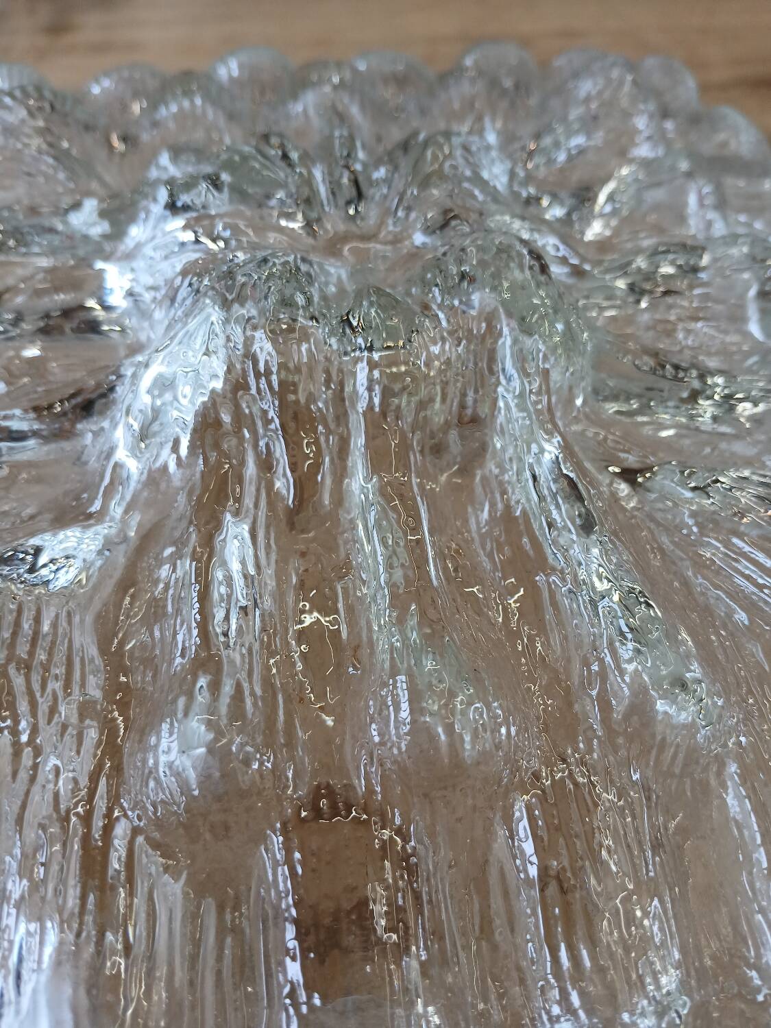 Antique wall/ceiling light in molded glass