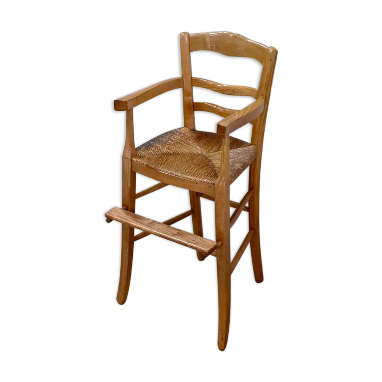 Chaise haute d’enfant paillée XIXème  Selency