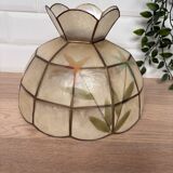 Mother-of-pearl lampshade for suspension