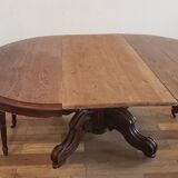 Table à pied central du 19e siècle avec rallonges -16 couverts