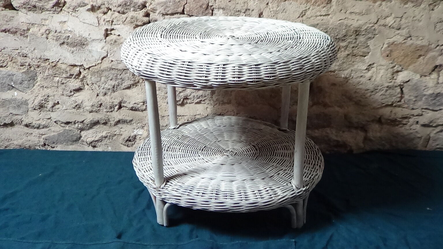 Rattan and bamboo coffee table