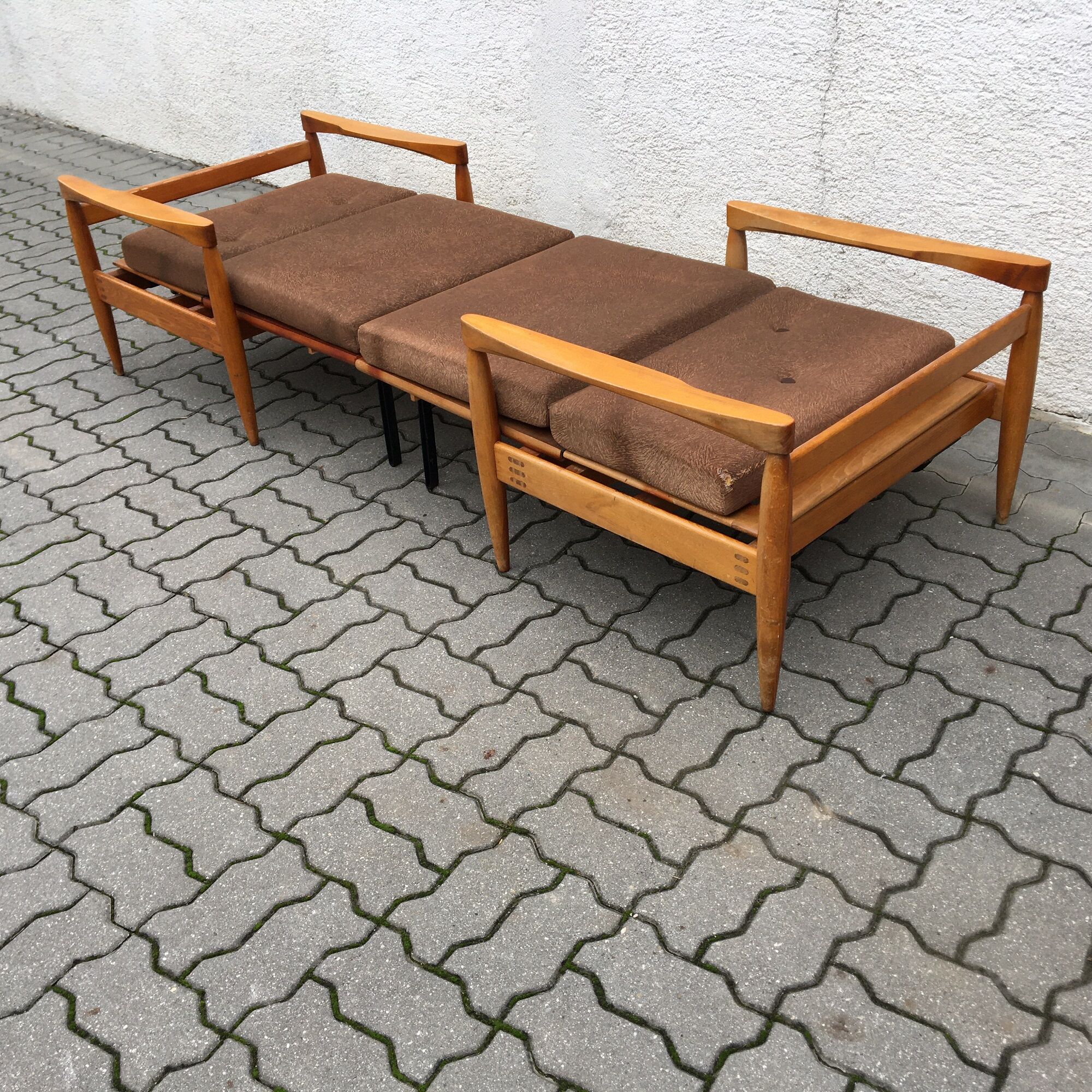 Vintage miroslav navratil lounge chairs adjustable mid century 60s