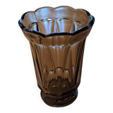 Smoked glass vase from the 70s