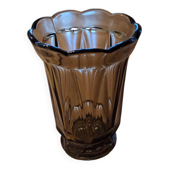 Smoked glass vase from the 70s