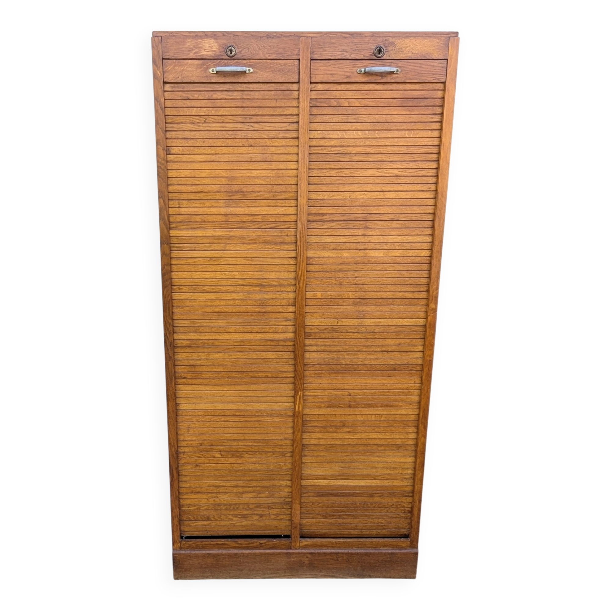 double office cabinet in oak with curtains Furniture 30 60