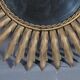 Miroir soleil métal doré vintage 50s 48cm