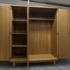Scandinavian 3-door wardrobe in blond teak