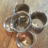 Set of 4 silver metal napkin rings