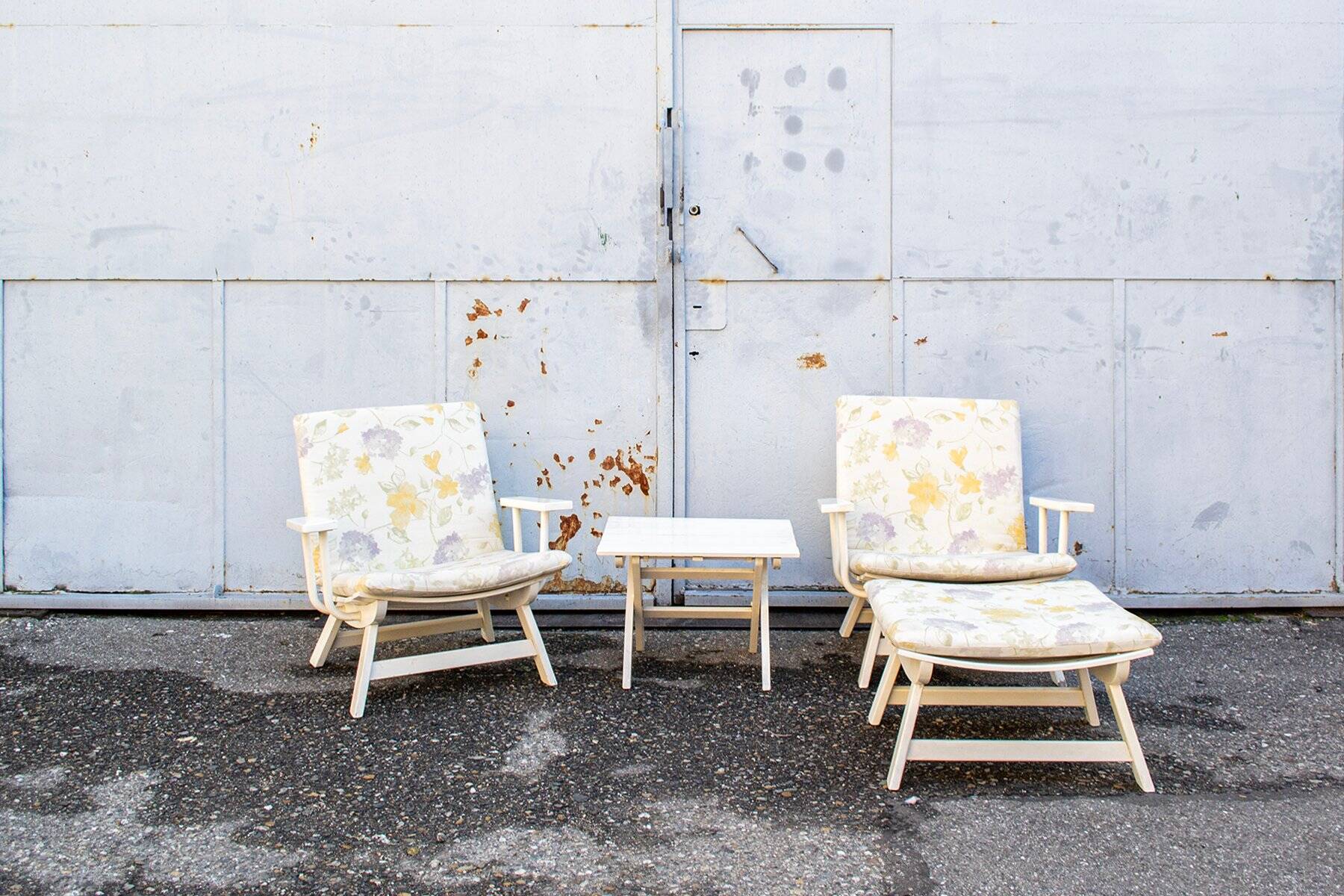 Folding garden chairs by Carlo Hauner for BFC, 1960s, set of 4.