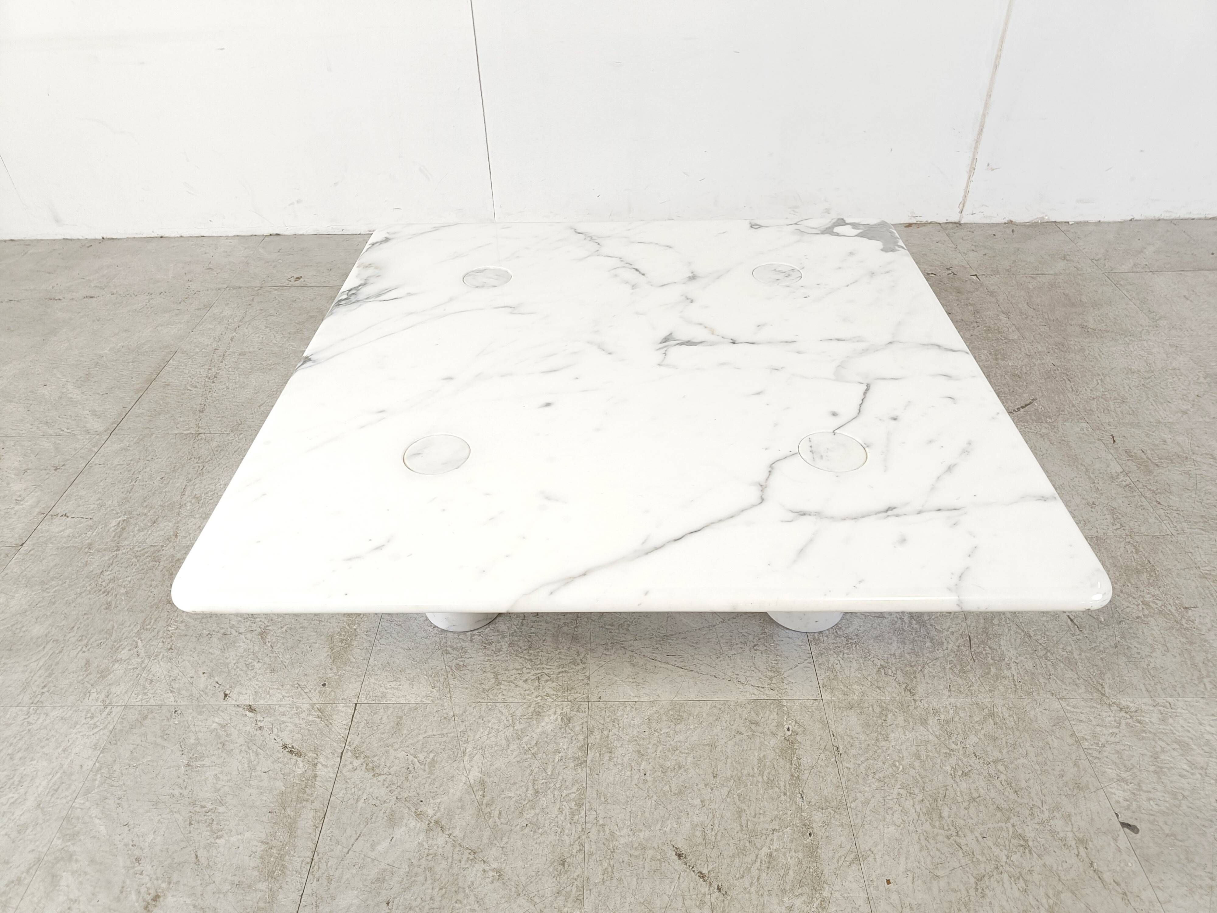 Angelo Mangiarotti carrara marble Coffee Table for Up&Up, Italy