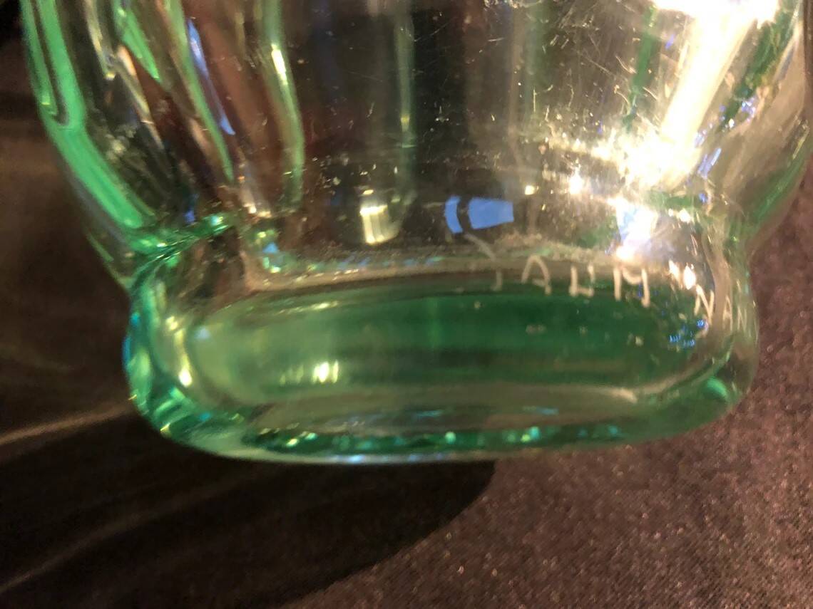 Glass-sided vase signed Daum Nancy 1950