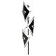 Mid-Century Decorative Floor Lamp in Chromed Metal with Diamond Shaped Shades