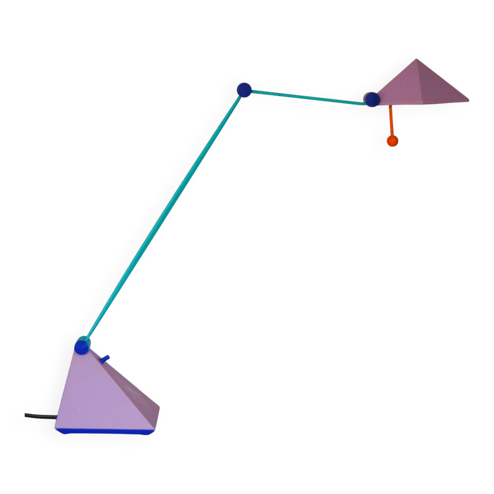 Vintage Memphis styled Pyramid Desk Lamp - Design by Lungean and Pellmann for BRILLIANT - 1980s