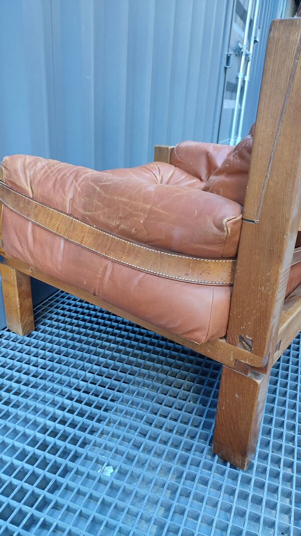 Paire de fauteuils S15 Pierre Chapo