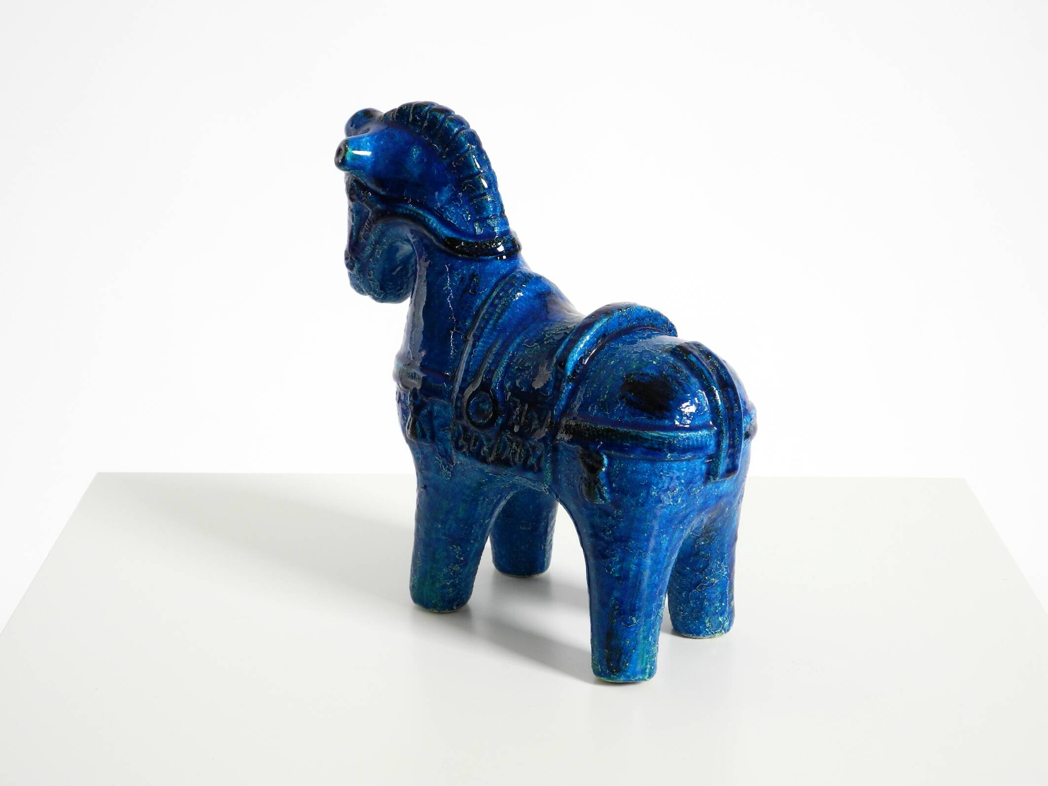60s ceramic horse from the Rimini Blue collection by Aldo Londi for Bitossi