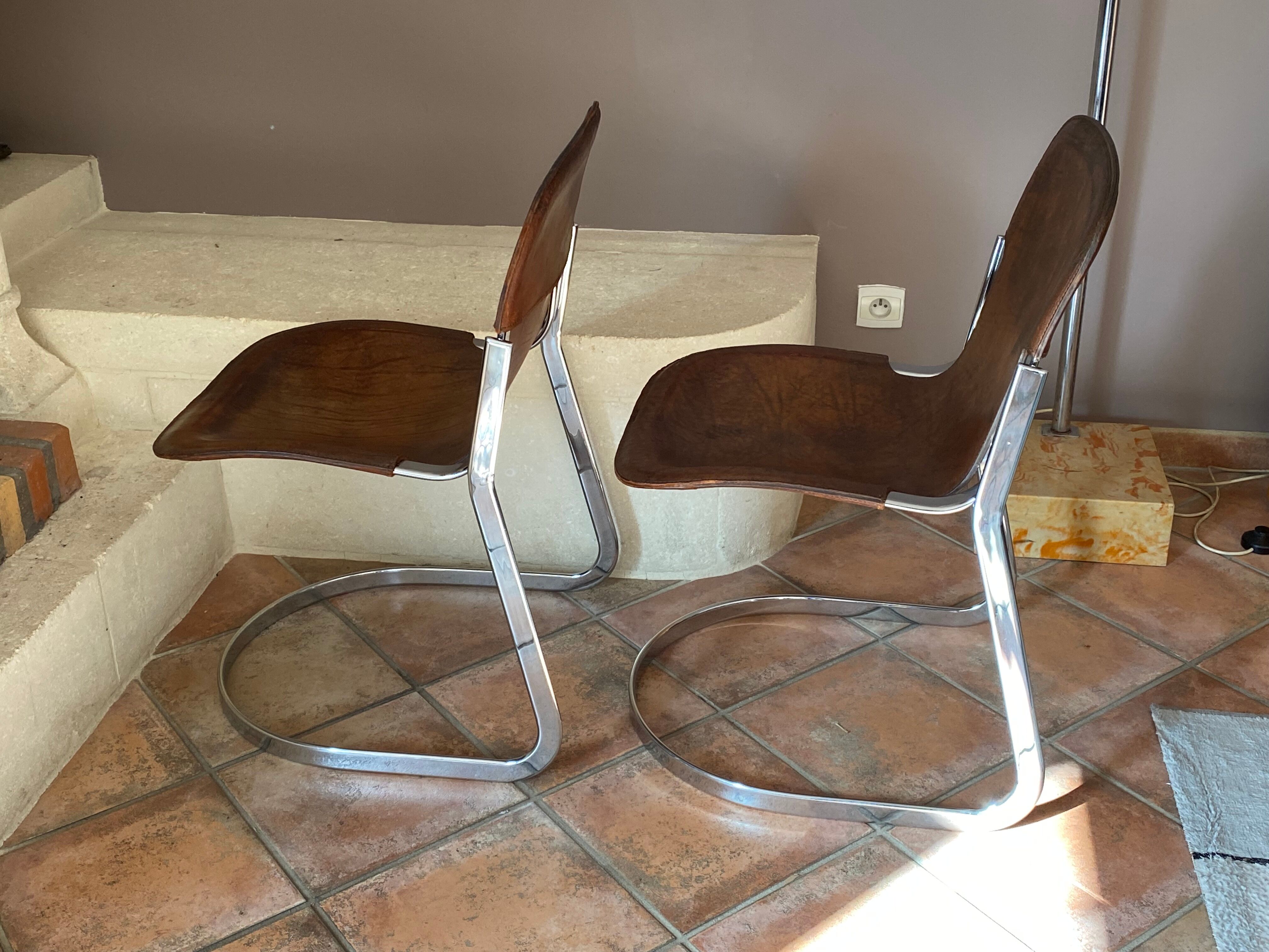 Pair of cidue chairs model c2 1970