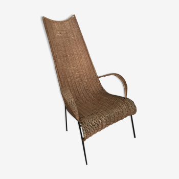 Rattan and metal chair