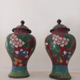 Cloisonné enamel vases